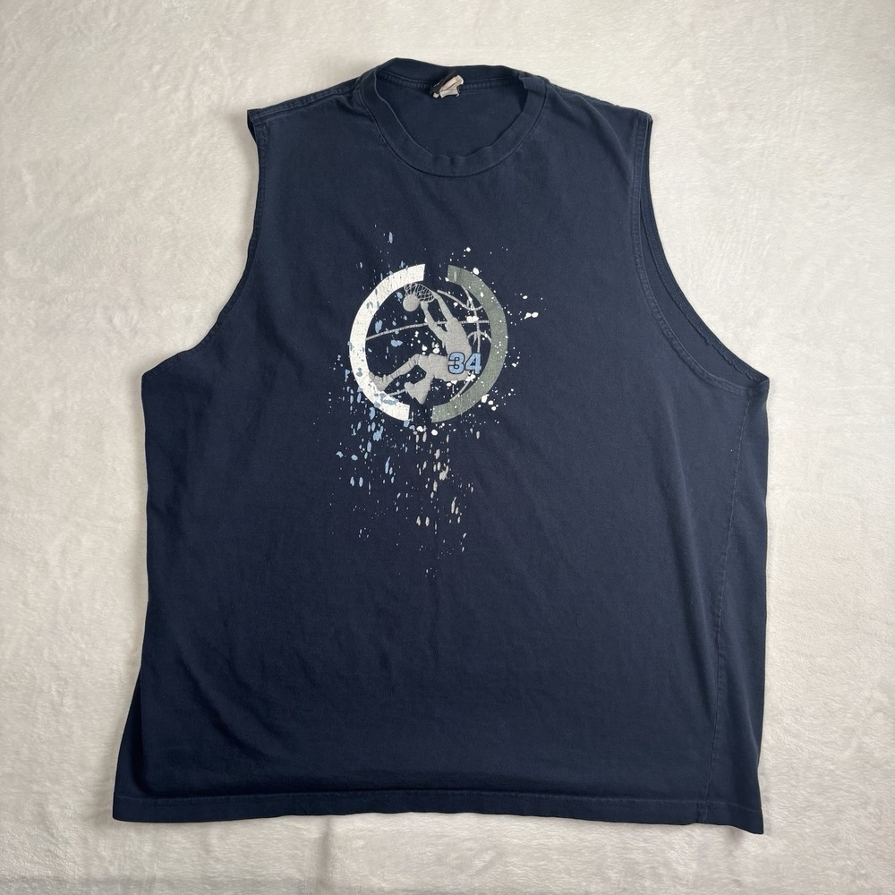 VTG Shaq Dunkman Shaquille O'neal Blue Sleeveless Shirt‎ Men's 2XL Baskeball